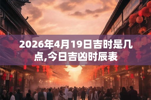 2026年4月19日吉时是几点,今日吉凶时辰表