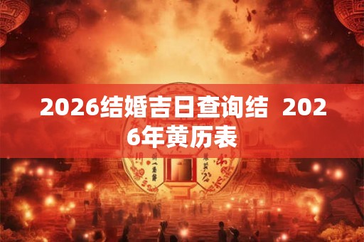 2026结婚吉日查询结  2026年黄历表