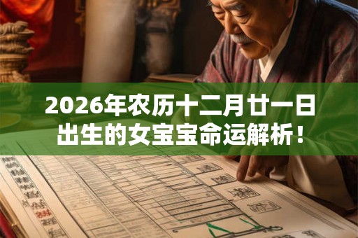 2026年农历十二月廿一日出生的女宝宝命运解析！