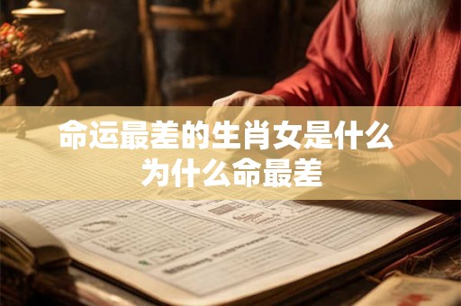 命运最差的生肖女是什么 为什么命最差