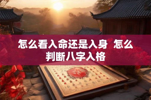 怎么看入命还是入身  怎么判断八字入格