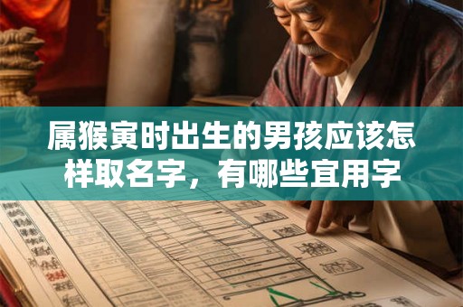 属猴寅时出生的男孩应该怎样取名字，有哪些宜用字