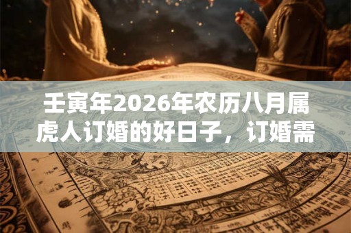 壬寅年2026年农历八月属虎人订婚的好日子，订婚需要买对戒吗？