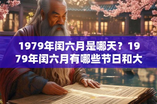1979年闰六月是哪天？1979年闰六月有哪些节日和大事？