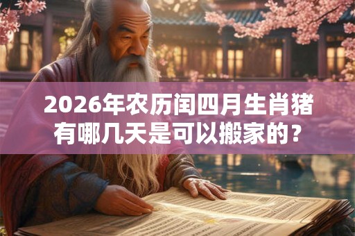 2026年农历闰四月生肖猪有哪几天是可以搬家的？