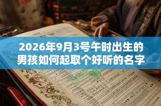 2026年9月3号午时出生的男孩如何起取个好听的名字和五行属性
