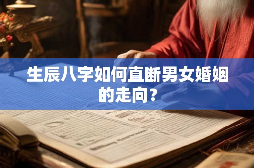 生辰八字如何直断男女婚姻的走向？