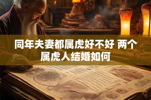 同年夫妻都属虎好不好 两个属虎人结婚如何