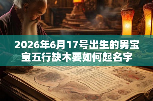 2026年6月17号出生的男宝宝五行缺木要如何起名字