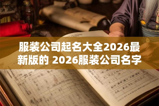 服装公司起名大全2026最新版的 2026服装公司名字