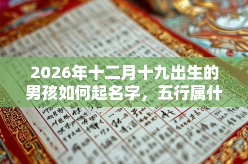 2026年十二月十九出生的男孩如何起名字，五行属什么