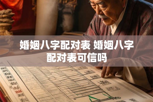 婚姻八字配对表 婚姻八字配对表可信吗