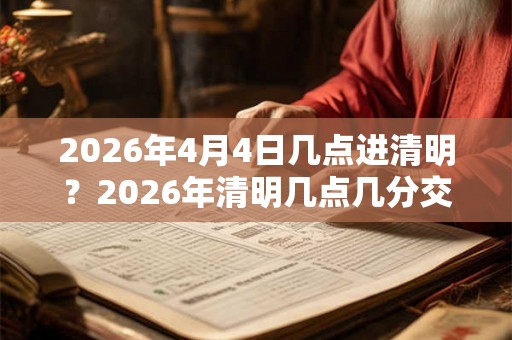2026年4月4日几点进清明?2026年清明几点几分交节气? 2026年4月4日几点进清明?2026年清明几点几分交节气?
