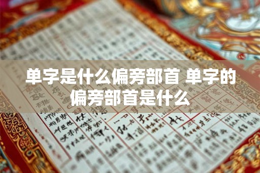 单字是什么偏旁部首 单字的偏旁部首是什么