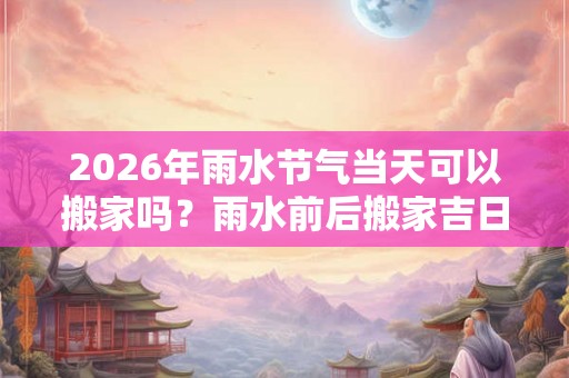 2026年雨水节气当天可以搬家吗？雨水前后搬家吉日推荐