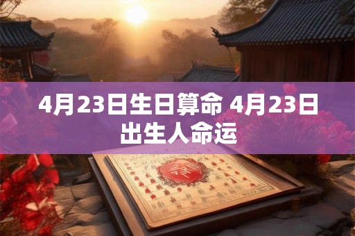 4月23日生日算命 4月23日出生人命运