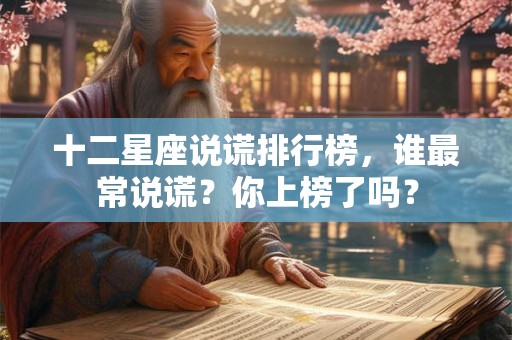 十二星座说谎排行榜，谁最常说谎？你上榜了吗？
