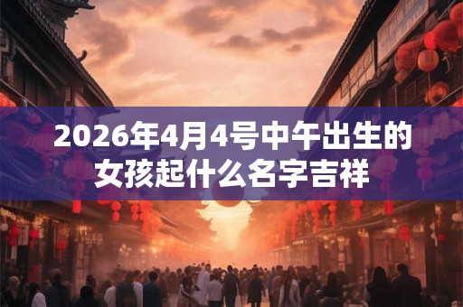 2026年4月4号中午出生的女孩起什么名字吉祥