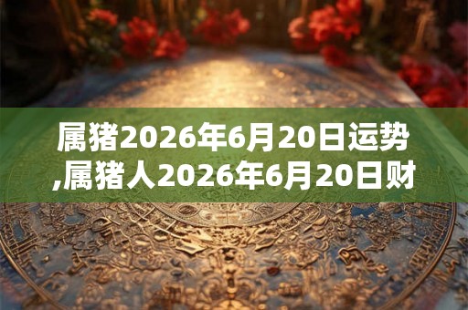 属猪2026年6月20日运势,属猪人2026年6月20日财运,生肖猪2026年6月20日运势