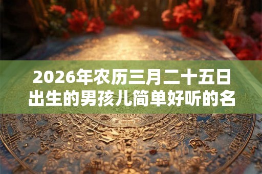 2026年农历三月二十五日出生的男孩儿简单好听的名字大全 2026年农历三月二十五日出生的男孩儿简单好听的名字大全