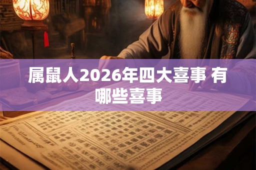 属鼠人2026年四大喜事 有哪些喜事