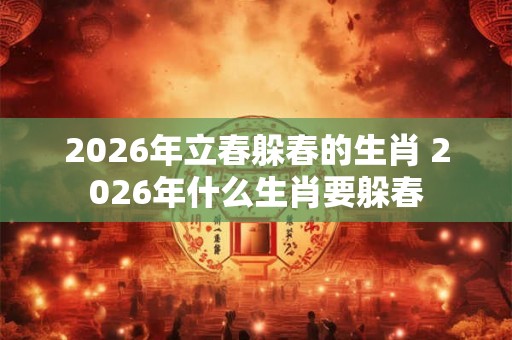 2026年立春躲春的生肖 2026年什么生肖要躲春
