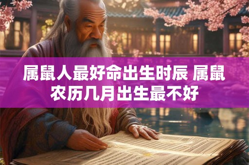 属鼠人最好命出生时辰 属鼠农历几月出生最不好