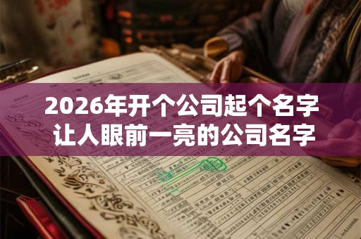 2026年开个公司起个名字 让人眼前一亮的公司名字
