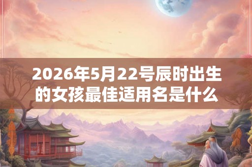 2026年5月22号辰时出生的女孩最佳适用名是什么