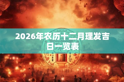 2026年农历十二月理发吉日一览表