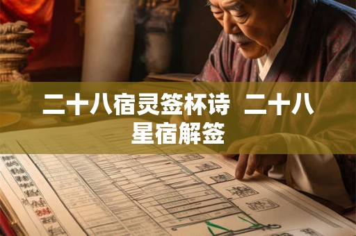 二十八宿灵签杯诗  二十八星宿解签