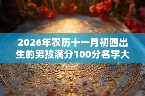 2026年农历十一月初四出生的男孩满分100分名字大全