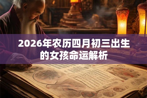 2026年农历四月初三出生的女孩命运解析 2026年农历四月初三出生的女孩命运解析
