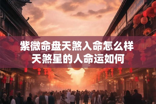 紫微命盘天煞入命怎么样 天煞星的人命运如何