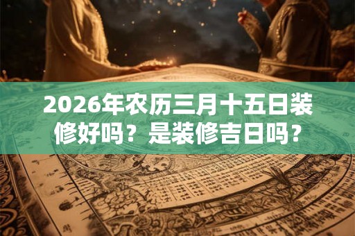 2026年农历三月十五日装修好吗?是装修吉日吗? 2026年农历三月十五日装修好吗?是装修吉日吗?