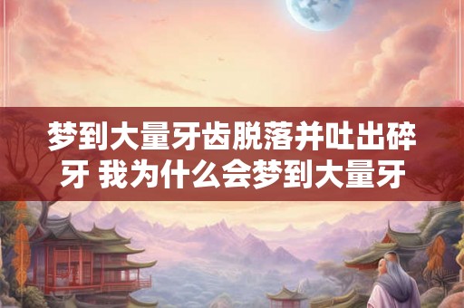 梦到大量牙齿脱落并吐出碎牙 我为什么会梦到大量牙齿脱落并吐出碎牙