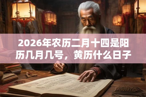 2026年农历二月十四是阳历几月几号，黄历什么日子？