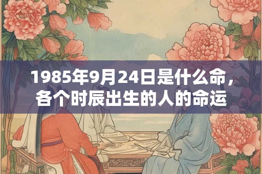 1985年9月24日是什么命，各个时辰出生的人的命运