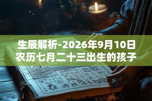 生辰解析-2026年9月10日农历七月二十三出生的孩子八字起名