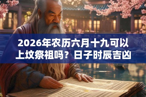 2026年农历六月十九可以上坟祭祖吗？日子时辰吉凶如何？