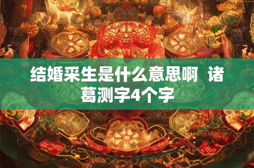 结婚采生是什么意思啊  诸葛测字4个字