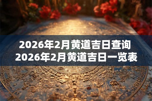 2026年2月黄道吉日查询 2026年2月黄道吉日一览表 2026年2月黄道吉日查询 2026年2月黄道吉日一览表