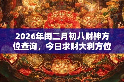 2026年闰二月初八财神方位查询，今日求财大利方位