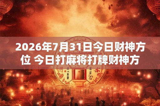 2026年7月31日今日财神方位 今日打麻将打牌财神方位