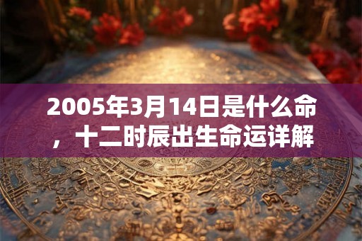 2005年3月14日是什么命，十二时辰出生命运详解