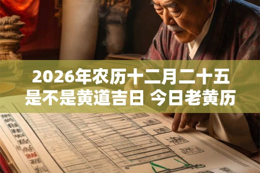 2026年农历十二月二十五是不是黄道吉日 今日老黄历如何 2026年农历十二月二十五是不是黄道吉日 今日老黄历如何