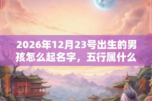 2026年12月23号出生的男孩怎么起名字,五行属什么 2026年12月23号出生的男孩怎么起名字,五行属什么