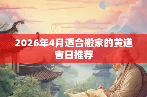 2026年4月适合搬家的黄道吉日推荐 2026年4月适合搬家的黄道吉日推荐