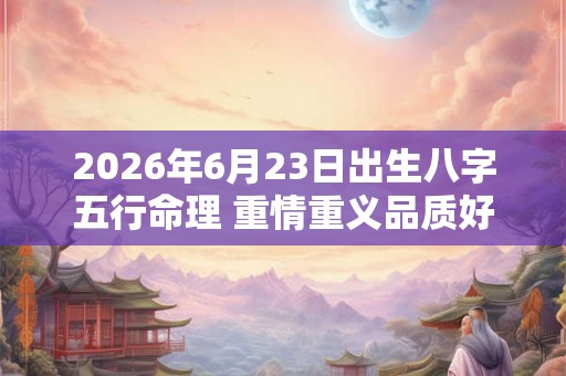 2026年6月23日出生八字五行命理 重情重义品质好 2026年6月23日出生八字五行命理 重情重义品质好