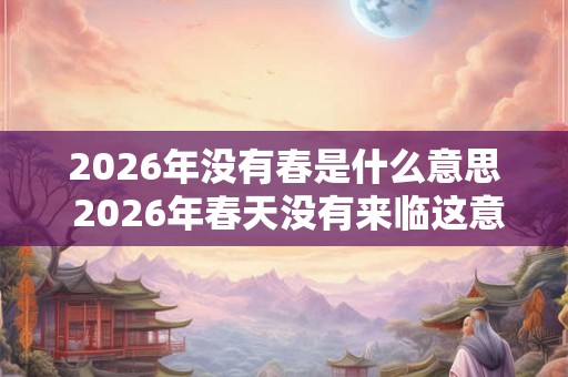 2026年没有春是什么意思 2026年春天没有来临这意味着什么 2026年没有春是什么意思 2026年春天没有来临这意味着什么